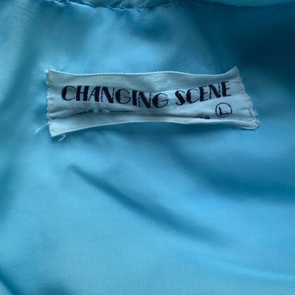 VINTAGE Changing Scene Womens Blue Zip Off Sleeves Jacket Coat Vest Size L - Picture 3 of 10